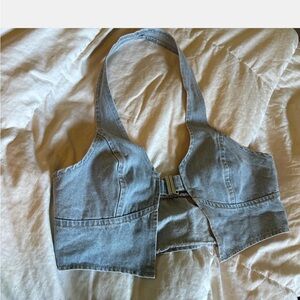 Stylish Denim Halter Top